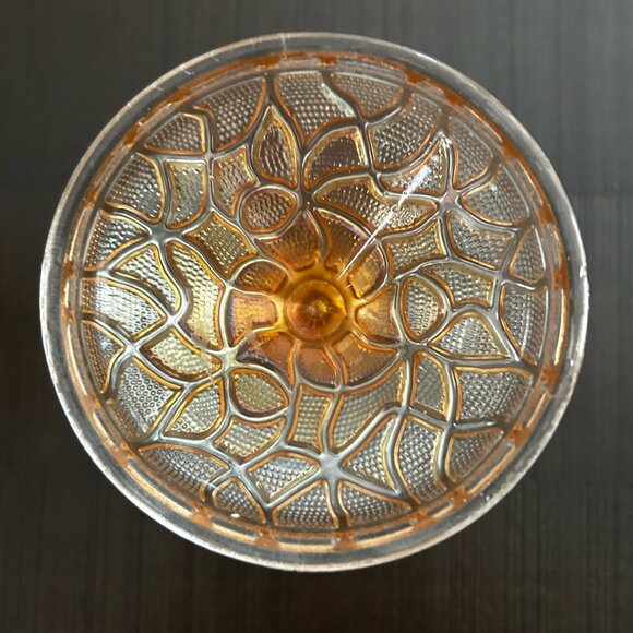 Vintage Imperial Glass Tree of Life Candlesticks Set  Iridescent Marigold - Picture 6 of 7